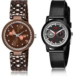 NEUTRON Diwali Analog Brown and Grey Color Dial Women Watch - GL271-(26-L-10) (Pack of 2)