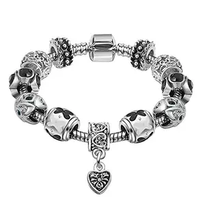 Via Mazzini Heart Charm Bracelet for Women and Girls (Bracelet0340)