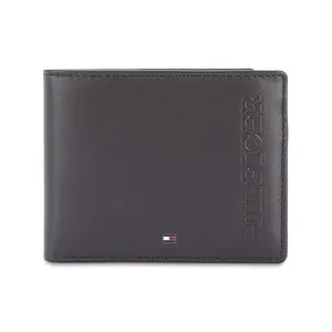 Tommy Hilfiger Miskolc Men Leather Passcase Wallet - Brown, Card Slot - 12