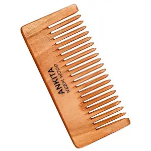 Ankita Neem Wooden Comb|Treated with Herbal Oils For Multi-Actions|Detangling, Frizz Control & Shine,Suited For All Types of Hair(NW-30)