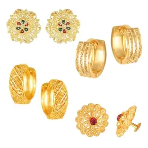 VFJ VIGHNAHARTA FASHION JEWELLERY Vighnaharta Golden Alloy Stud Earrings Combo Set(Sales Package-4 Pair Earrings)[VFJ1642-1814-1787-1756ERG]
