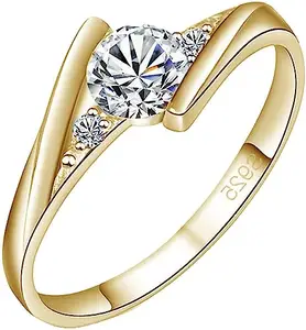 MYKI Sizzling Solitaire Adjustable Ring For Women & Girls