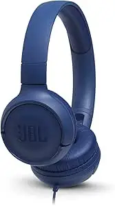 JBL Tune 500 Wired On-Ear Headphones, Pure Bass Sound, 1-Button Remote/Mic, Lightweight, Foldable Design, Tangle