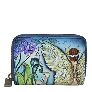 Anuschka Women’s Hand-Painted Genuine Leather Accordion Style Credit and Business Card Holder - Enchanted Garden