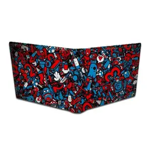 FASHION DUET Fashionduet Canvas Wallet for Men,Boys.6 Card Holder Wallet Black,bi-fold Canvas Printed Genuine Wallet and Purse Card Holder