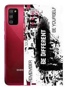 AtOdds - Samsung Galaxy M02s Mobile Back Skin Rear Screen Guard Protector Film Wrap with Camera Protector (Coverage - Back+Camera+Sides) (Be Different)