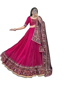 Women's Trending Designeer Dola silk Lehenga Choli Dola silk Digital Print with Foil Work With Unstitched Blouse Digital Print Adorned with Foil Work For Navrati