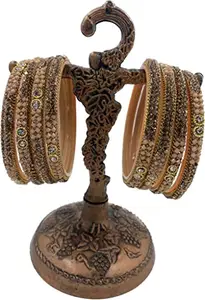 Generic KABIR BANGLE Women's Glass Metal Bangles Set for Girls & Women - Traditional Bangles for Wedding & Festival (Peach- 2.4)
