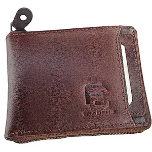 F. A. TRADERS Leather Zip Closer Wallet for Men and Women