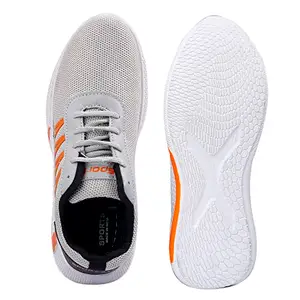 Men's Grey Mesh Sports Casual Running Shoes (Size-9)