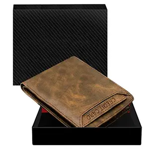 DUQUE Men's EleganceGent Made from Genuine Leather Luxury, Style, and Functionality Combined Wallet (JAC-WL04-Khakhi)