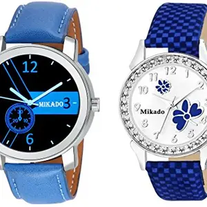 Mikado Stylish Couple Era Casual Round Analog Watches for Men's and Women Watch - for Men & Women