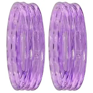 Glass Bangle Women's Designer Plain Glossy Glass Kada Set For Women With Diamond Cut Design | Fancy Designer Glass Bangles | Traditional Chudi| Stylish Glass Kada For Wedding - Set Of 8