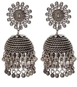 Total Fashion Afghani Jewellery Antique Oxidised long Big Jhumka Earrings for women and girls