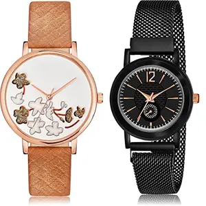 NEUTRON Unique Analog White and Black Color Dial Women Watch - GM503-GW36 (Pack of 2)