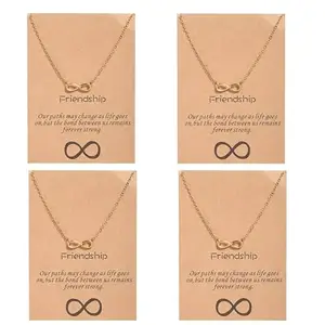 Pack of 4 Stylish Infinity Friendship Necklace Pendent for Women/Girls