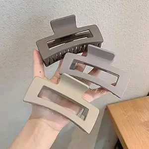 Glow Collection Hair Claw Clips, 3PCS Strong Hold Rectangle Claw Hair Clips Bright Color Hair Jaw Clamp Non-Slip Catch Hair Styling Accessories for Women Girls