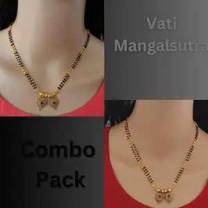 2 pcs combo Pack Ethnic Gold Jewelry's Mangalsutra Pendant Tanmaniya(18 Inch) Brass Mangalsutra hA_101&102