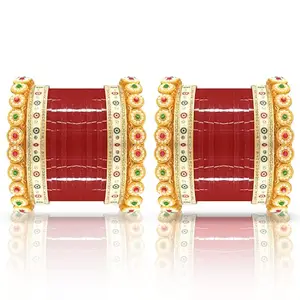 BANGLESKART Bridal Punjabi Chuda Set for Women's and Girl's (Set of 1