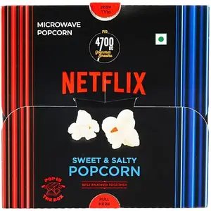 4700BC x Netflix, Microwave Popbox, Sweet & Salted Popcorn, 80g x Pack of 3