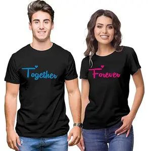 Looky Wooky Looky Wooky Matching Couples T-Shirts for Couples | Unisex-Adult Wool T-Shirts for Men and Women's | Couple Regular Fit Cotton T-Shirt for Men & Women Men M Women S