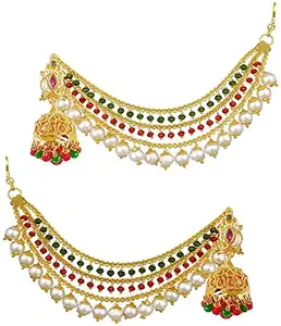 Panachee BigPearls Champaswaralu & Multicolor Earrings For womens