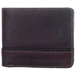 BLU WHALE Stylish Genuine Leather Brown Men's Wallet