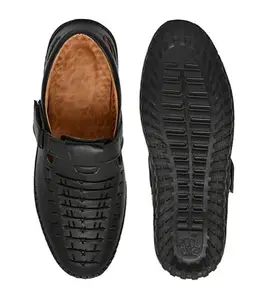 Airo Fashion Latest Mens Shoes|| Trendy shoes ||shoes for mens ||shoes for office Leather Sandal (Black, 10)-PID53498