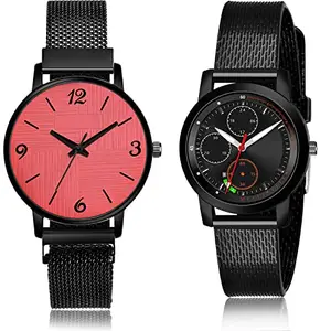 NEUTRON Unique Analog Red and Black Color Dial Women Watch - GM226-(11-L-10) (Pack of 2)