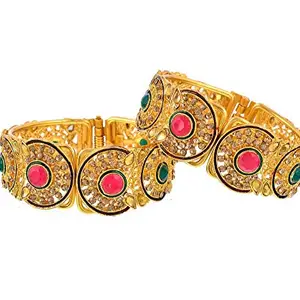 Handicraft Kottage Bollywood contemporary Modern Ethnic Gold plated Antique Meena work Bangles Bracelet Kada armlet fashion imitation jewellery set for women Girls wedding Party,gifts