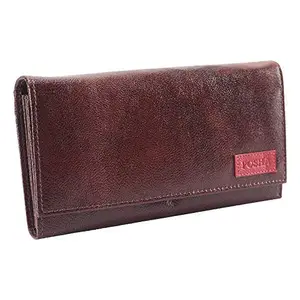 Posha Genuine Leather RFID Protected Wallet for Women and Girls.- Gift for Girl, Women, Girlfriend (Burgundy)