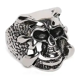 OOMPH Jewellery Silver Vintage Gothic Skull Claw Biker Fashion Ring For Men & Boys