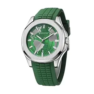 Giordano Stylish World Map Design Watch for Men with Round dial and Textured Silicone Strap