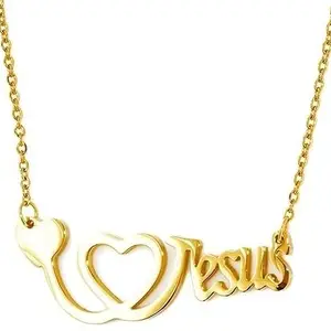 Vermagallery I love Jesus Word Design Gold plated Pendant