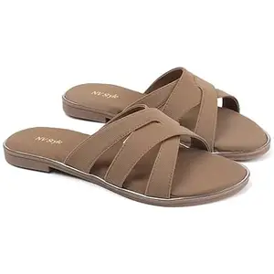 NV Style Women's and Girls Synthetic Flat Slipper | Lightweight Comfortable Soft Sole TPR Slip-On Casual Sandals Footwear for Office Casual