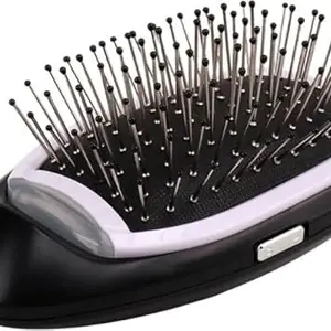 WOWOBJECTS® Electric Massage Hair Brushes, Negative Ion Hair Brush Massage Comb, Portable Ion Hair Massage Comb Electric Vibration Magnetic Massager Comb for All Hair Types | Color- Black