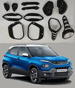 DDA Enterprises Combo kit Piano compatiable Punch Car Exterior Accessories Combo Kit, Black, 12-Piece Body Styling Set