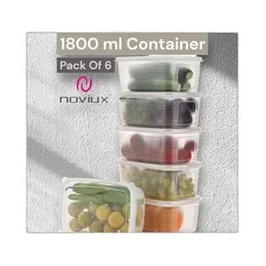 Fridge Storage Containers (Pack of 6), Fridge Organizer Storage box & Secure-Sealing Lids, Fridge Storage Boxes Keep Fruits, |design - 3336 Refrigerator Organizers