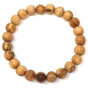 BluDiamond Chandan Bracelet For Men सफ़ेद चन्दन का ब्रेसलेट Safed Chandan Elastic Stretchable White Sandalwood Bracelet चन्दन ब्रेसलेट Chandan Ka Braselet For Meditation