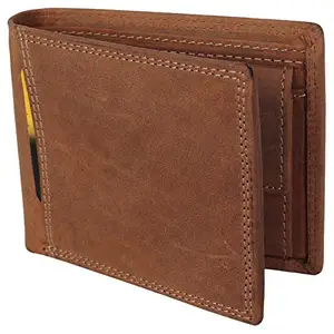 Rosvi Men's Leather Wallet & RFID Blocking Genuine Leather Men's Wallet (Brown 3007)