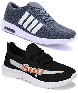 WORLD WEAR FOOTWEAR Men Multicolour Latest Collection Sports Running Shoes-Pack of 2 (Combo-(2)-9164-9064)