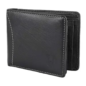 Flyer Men's Leather Wallet (Color-Black) Genuine Leather RFID Protected (WBL013)