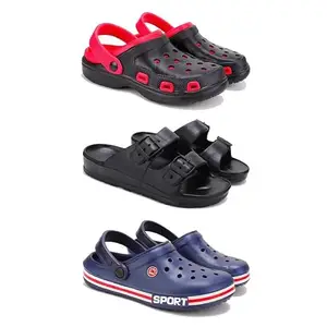 Lightweight Classic Clogs || Sandals with Slider Adjustable Back Strap for Men-Combo(3)-3017-3115-3015-8 Blue (COMBO(3)-3017-3115-3015-8__BZ)