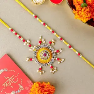 fnp Bhaiya Bhabhi Beads Rakhi set