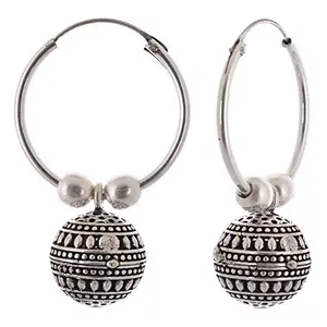 Handicraft Kottage Silver Alloy Hoop Earrings for Women (HK-AEG-110054)