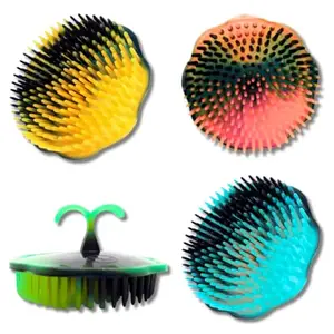 ZAUKY Round Finger Comb 4 Pieces | Pocket Hair Comb | Hair Massager, Washing Comb for Men and Women (MULTICOLOR)