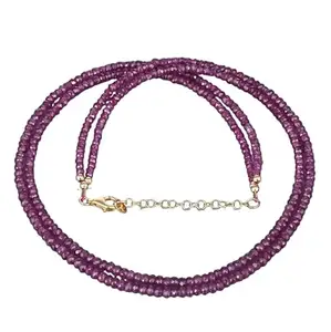 MANBHAR GEMS - Natural Onyx Gemstone Beaded 4mm 2 Layer Necklace Purple Colour Double Line, For Men & Women Fashion Jewellery (Same as Shown In Image)