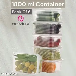 Fridge Storage Containers (Pack of 6), Fridge Organizer Storage box & Secure-Sealing Lids, Fridge Storage Boxes Keep Fruits, |design - 3394 Refrigerator Organizers