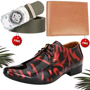 Relaxed Trendy Formal Shoes/Party Shoes/Shoes Combo with Free Wallet & Belt for Men and Boys (BAZAAR6200_RT-Tan-101) Multicolor