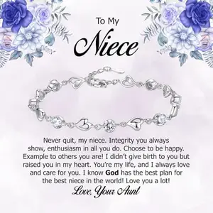 Bling Queen Personalized Jewellery Gift|To My Beloved Niece: A Heartfelt Tribute to Your Brilliance, Jewelry Gift with a Sweet Note for Niece|Birthday Gift|Christmas Surprise|Thanksgiving|Graduation Present